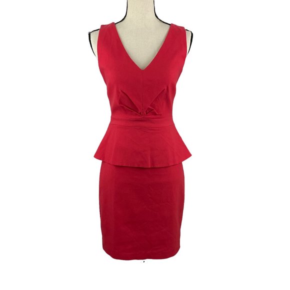 Badgley Mischka Dresses Belle Badgley Mischka Red Sleeveless Peplum